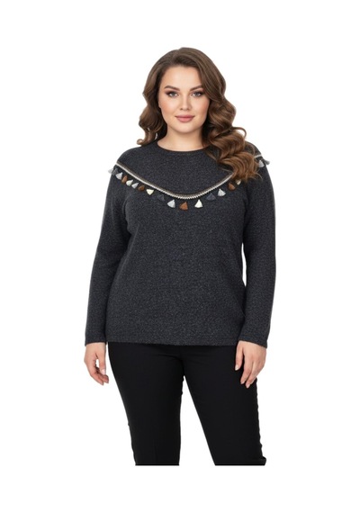 Wearon Kadın Yumoş Önü Püsküllü Modelli Bluz Bgl-st05142 Antrasit