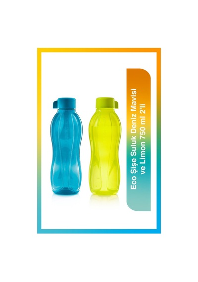 Tupperware Eco Şişe Suluk Deniz Mavisi ve Limon 750 ml 2' li