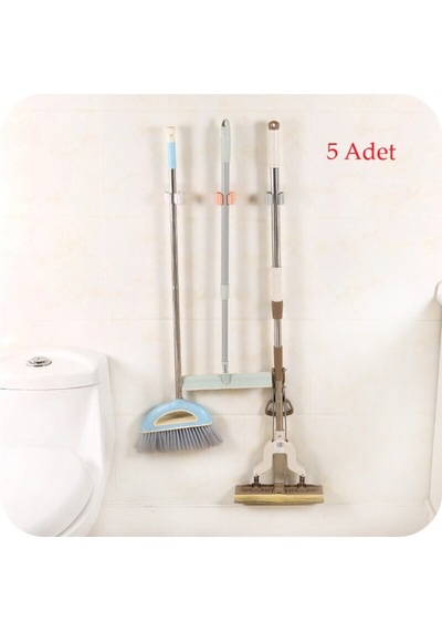 4 Adet Yapışkanlı Paspas Tutucu Mop Tutusu Fırça Mop Askısı Yapışkanlı Banyo Askı Diğer