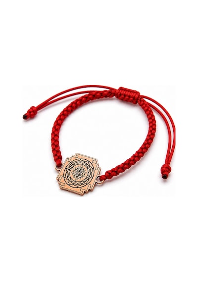 Sri Yantra Bolluk Ve Denge Tılsımı Bakır Makrome Bileklik Rose