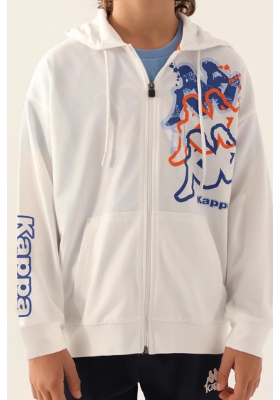 Kappa Erkek Çocuk Fullzıp Sweatshırt - Beyaz