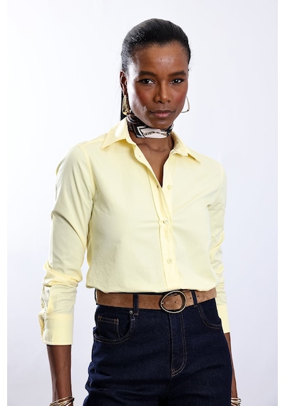 5in1Canpolat Sarı Slim Fit Gömlek 17449 Sarı