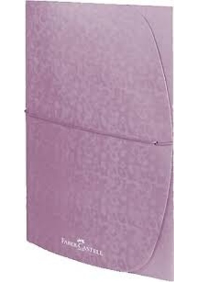 Faber-Castell Lastikli Dosya Desenli A4 Metalik Mor