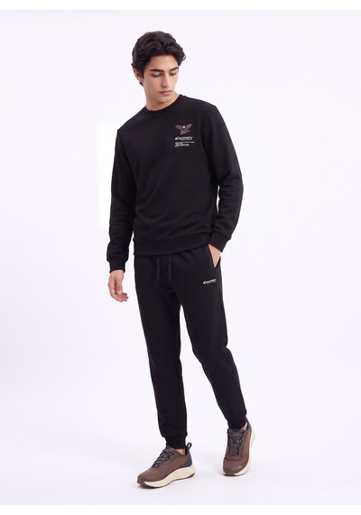 Discovery Expedition D6wm-swt3793 Siyah Erkek Bisiklet Yaka Rahat Kalıp Cepsiz Sweatshirt