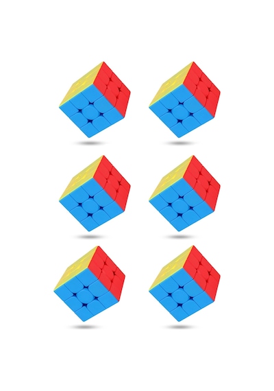 6 Adet Speed Cupe Rubik Küp Zeka Küpü 3x3 Canlı Renkler Hız Küpü,fidget Oyuncak Seyahat Zeka Oyunu