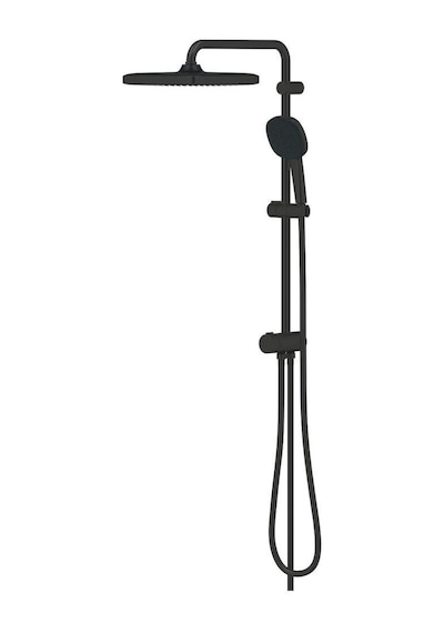 Grohe Tempesta System 250 Cube Duvar Bağlantılı, Divertörlü Duş Sistemi Mat Siyah - 269772431 Siyah