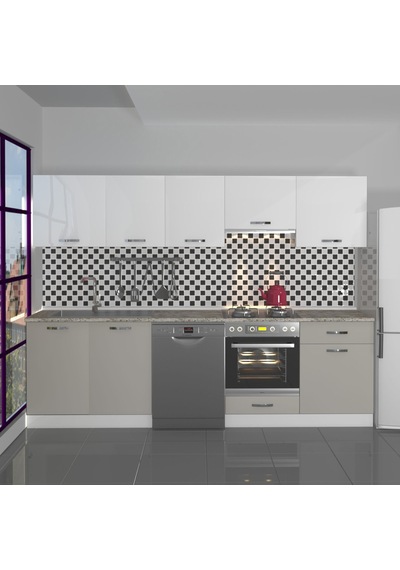 Decoraktiv Elite 280 Ankastre Fırın Modüllü Mdf Hazır Mutfak Dolabı - Tezgah Dahil - Kumtaşı - Beyaz Bej Decoraktiv Elite 280 Ankastre Fırın Modüllü Mdf Hazır Mutfak Dolabı - Tezgah Dahil - Kumtaşı - Beyaz Bej