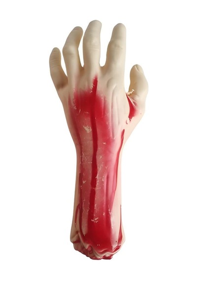 Cadılar Bayramı Halloween Plastik Kanlı Kesik El 32x15 Cm Kanlı Korku Aksesuarı Diğer