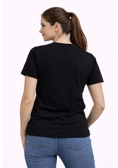 Kadın Türkiye Baskılı Tişört Ay Yıldız 2026 Dünya Kupası Taraftar Forma T-shirt - Siyah