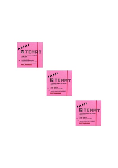 Temat 75 X 75 Mm Fosforlu Pembe Postit - Yapışkanlı Kağıt 3'Lü