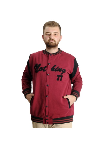 Mode Xl Büyük Beden Erkek Kolej Mont Nothing 23630 Bordo Bordo