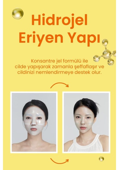 Dermal Seoulface Vitamin Hydrojel Şeffaflaşan Eriyen Maske 34 Gr. 10 Adet