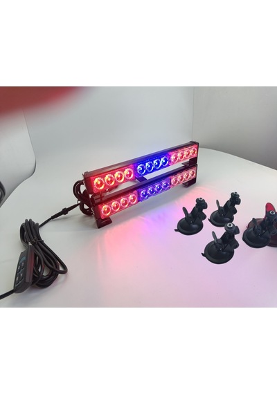 Space 21 Fonksiyonlu Çakar Lamba Kırmızı Mavi 2'li Set Vantuzlu Kumandalı 12-36v 72w / Lapa210