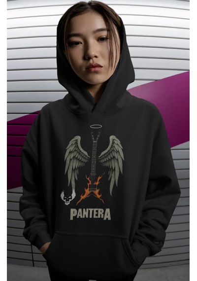 Sevbano Pantera Rock Metal Müzik Grubu Sırt Baskılı Unisex Oversize Premi Siyah