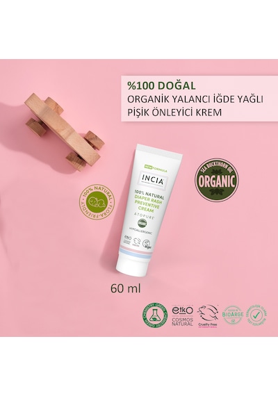 Incıa %100 Doğal Pişik Önleyici Krem Atopure Yenidoğan Nemlendirici Koruyucu Hassas Bakım 60 Ml
