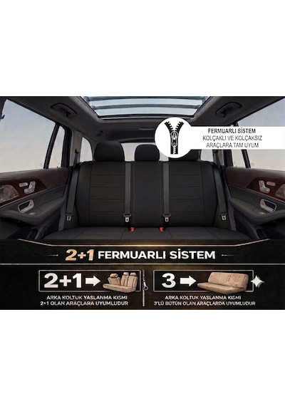 Veloce Siyah Kırmızı Serisi Üniversal Oto Koltuk Kılıfı Ön Arka Koltuk Tam Set 65820292