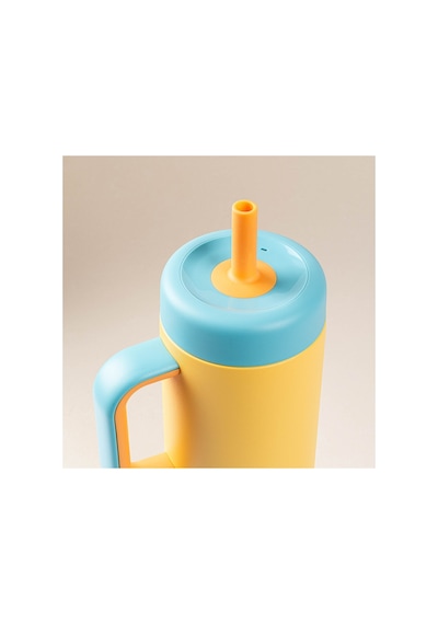 Tantitoni Sarı Paslanmaz Çelik Pipetli Termos Bardak 660ml