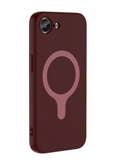 Maks Technology iPhone Uyumlu 16e Kılıf M-safe Şarj Özellikli Mkst Aris Silikon Kapak - Mürdüm