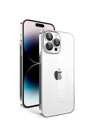 Apple Uyumlu iPhone 14 Pro Kılıf Kamera Korumalı Renkli Çerçeveli Zore Garaj Kapak Gümüş