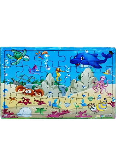 Yeni 4 Adet 24 Parçalı Ahşap Puzzle Yapboz Seti. Çiftliğim. Okya