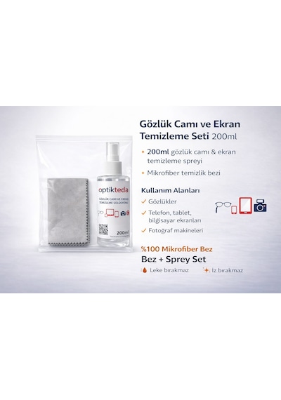 Modatüm 200ml, Tv-tablet Ekran,gözlük Camı, Çok Amaçlı Temizleme Spreyi