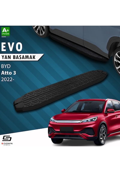 S-dizayn Byd Atto 3 Evo Siyah Yan Basamak 193 Cm 2022 Üzeri