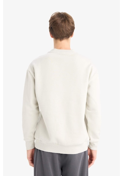 Defacto Boxy Fit Bisiklet Yaka Baskılı Sweatshirt X8282az25aubg672 Bej