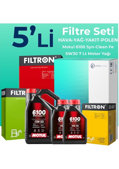 Filtron Isuzu D-Max 1.9 Filtre Bakım Seti Motul Motor Yağlı (2017-2023) 5 Li