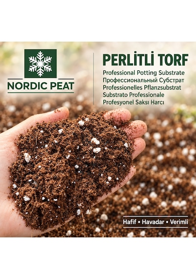 İthal Torf+organik Gübre+perlit Karışımı Nordic Peat 20 Litre İç&dıs Mekan Toprak 1