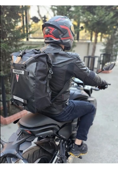 Motosiklet Yan Deri Heybe Canvas Model Motor Çantası