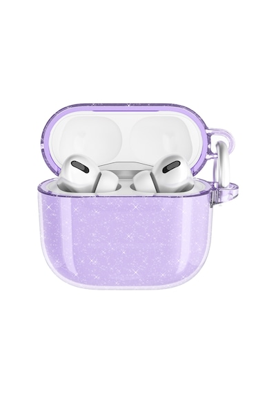 Apple AirPods Uyumlu 4 Zore Allstar Airbag 32 Parlayan Simli Saydam Renkli Kılıf Mor