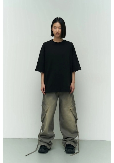 I Like Mama Beyaz Oversize Siyah