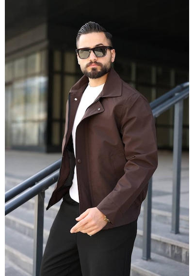 Baselco Premium Retro Milano Gabardin Ceket -tok Duruşlu Sade Ve Şık Kahverengi Baselco Premium Retro Milano Gabardin Ceket -tok Duruşlu Sade Ve Şık Kahverengi