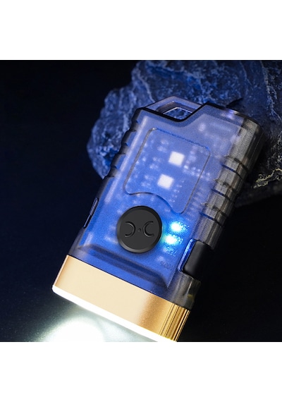 İdragon A11 Mini Led Anahtarlık Feneri 1000 Lumen Süper Parlak, Type-c Şarjlı, Manyetik Gövdeli, Çok Modlu Edc El Feneri Siyah