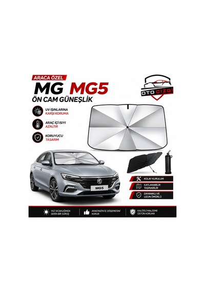 Mg Mg5 Şemsiye Tip Ön Cam Güneşliği Katlanabilir Uv Korumalı Araç Cam Güneşlik