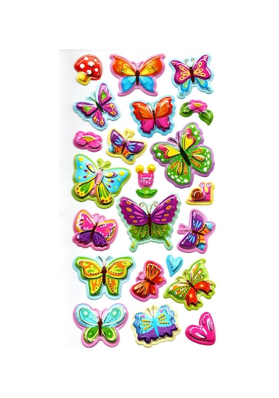 Sticker Kabartmalı Stiker Defter, Planlayıcı Etiket Limlra-007 - 17x9 Cm - Kelebekler