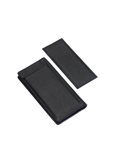 Westpolo Hakiki Deri Bol Kart Bölmeli Unisex Uzun Cüzdan - Siyah Siyah