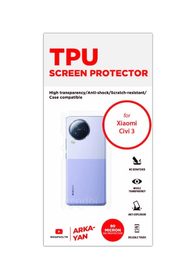 Xiaomi Civi 3 Arka Ve Yan Kaplama Köşeler Dahil Kaplayan Hd Film