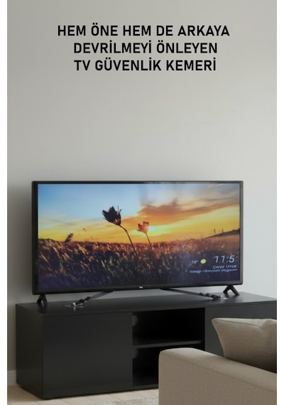 Öne Ve Arkaya Devrilmesini Önleyen Mobilyaya Yapışkanlı Lcd Tv Askısı Kedi Köpek Çoçuk Bebek Deprem Koruma Güvenlik Kemeri Ahtapot Tip