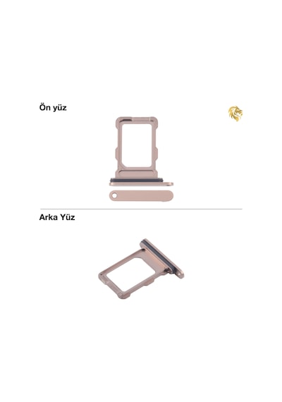 Apple iPhone Uyumlu 16 Pro Max Sim İç Yuvası Tepsisi Aparatı Çekmecesi Kart Yuvası Tray Tekli Altın
