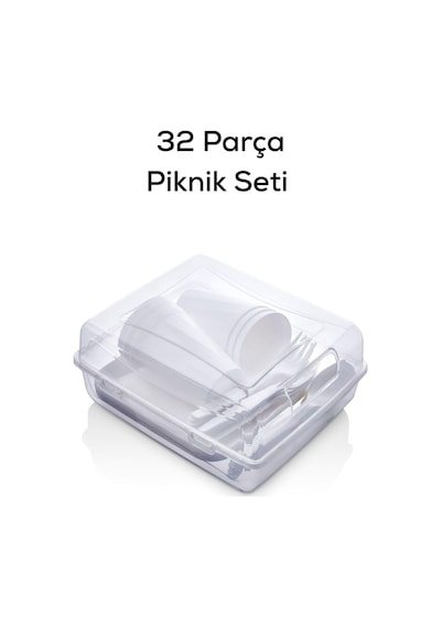 Mithra Life 6 Kişilik Çantalı Beyaz Çatal Bıçak Kaşık Ve Tabak Piknik Seti Mıt1232 Diğer