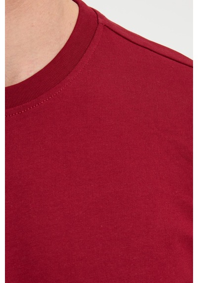 Tudors Erkek Relax Fit Rahat Kesim %100 Pamuk 2 İplik Bisiklet Yaka Bordo Sweatshirt -41523 Bordo