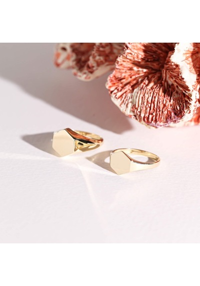 14K Altın Şövalye Yüzük (Kişiselleştir) Altıgen 1,0 Cm 552977789