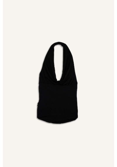 Defacto Regular Fit Halter Yaka Toka Detaylı Bluz G0468ax25aubk81 Siyah
