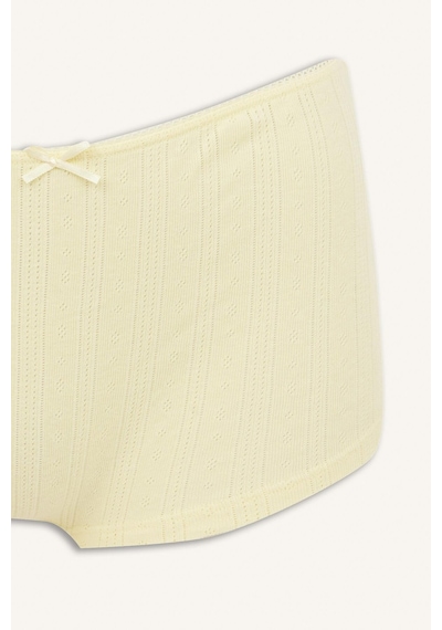 Defacto %100 Pamuk Fitlli Elastik Bel Fiyonk Detaylı Sarı Boxer H3650ax26spyl83 Sarı-yl83