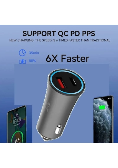 Hepu Hp-778 Araç Çakmaklık Şarj Aleti 20 Watt+type-c Apple Uyumlu iPhone Kablolu