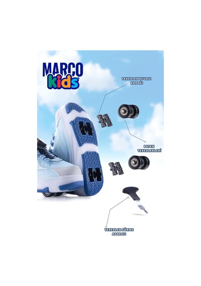 Marcokids Marco Kids 26y1801 Çocuk Işıklı Paten Ayakkabı Lacivert