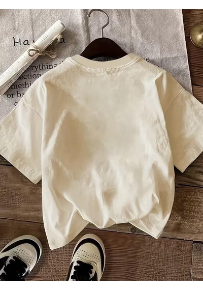 Sevimli Panda Grafikli İpli Cep Detaylı Kısa Kollu Oversize Unisex Bisiklet Yaka Tişört Taş Rengi Sevimli Panda Grafikli İpli Cep Detaylı Kısa Kollu Oversize Unisex Bisiklet Yaka Tişört Taş Rengi