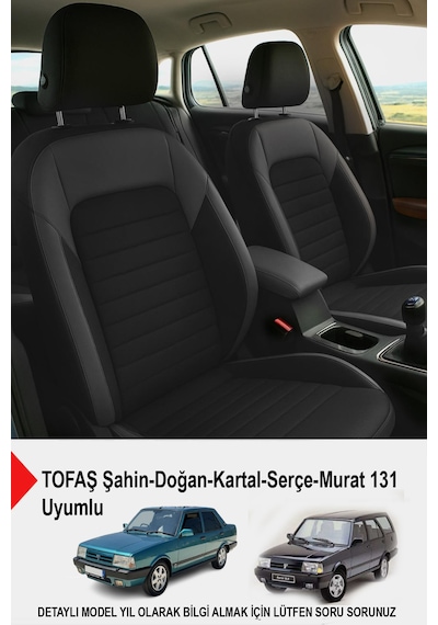 Mocha Taytüyü Oto Koltuk Kılıfı Tofaş Kartal-şahin-doğan-serçe-tempra Uyumlu Siyah