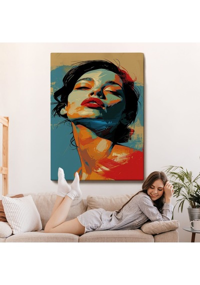 Miyrem^ Canvas Serie Pop Art Tarzda Güzel Kadın Tablosu-7709